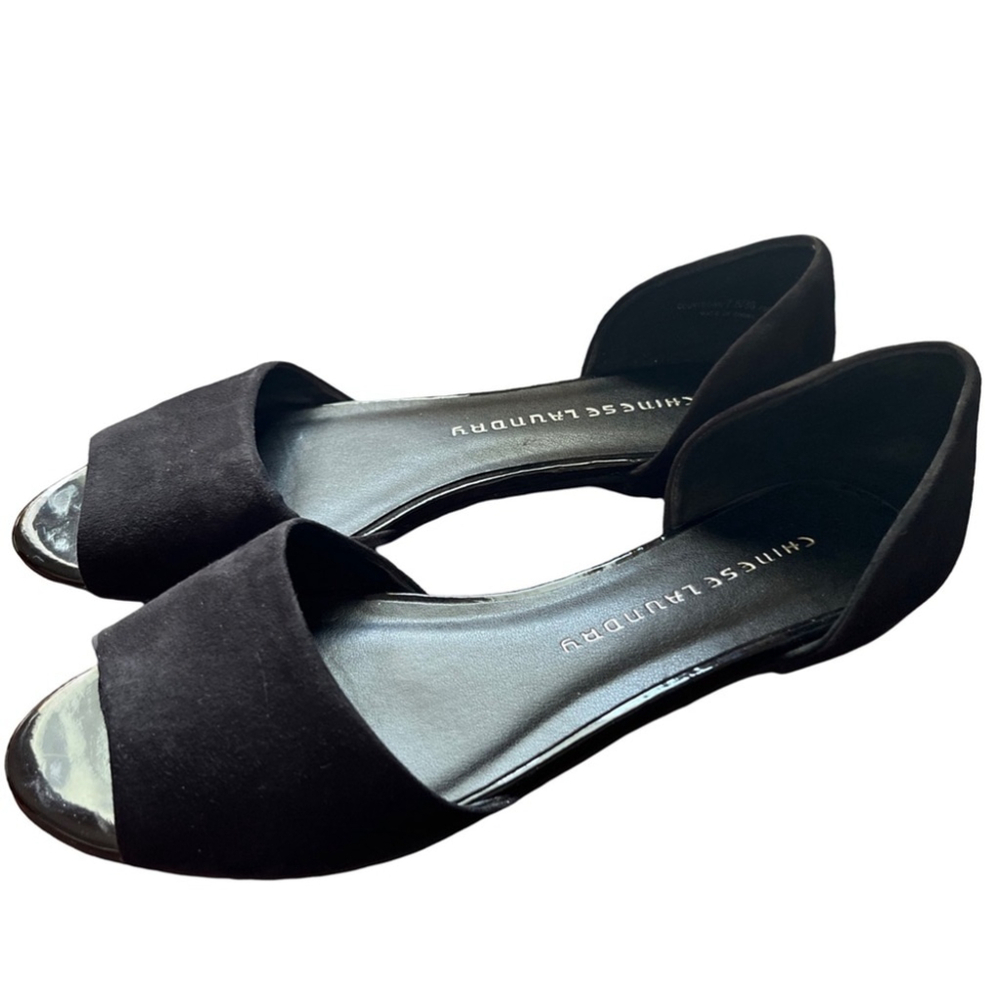 Chinese Laundry black faux suede flats - 7.5